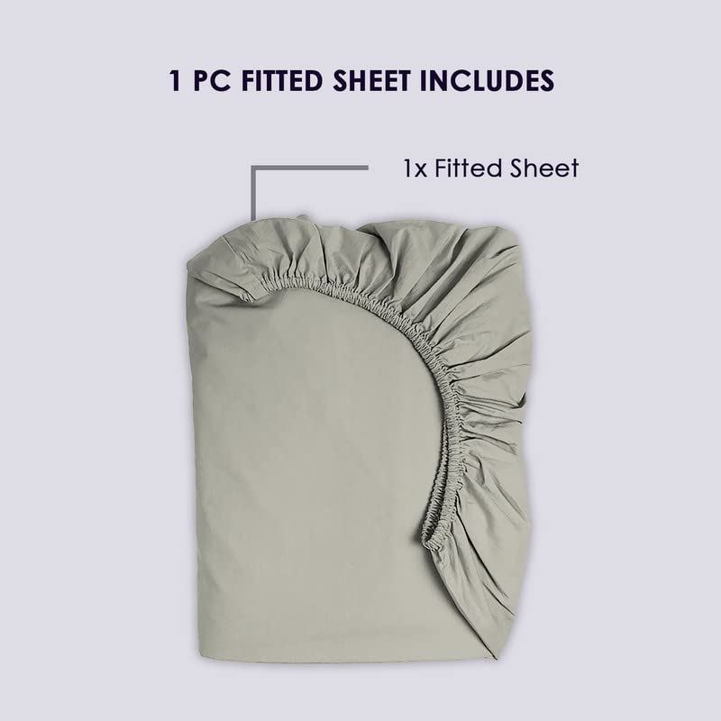 Pizuna Pure 100% Cotton King Sheet - 800 Thread Count Long Staple Cotton Thick Sateen Weave 15inch Deep Pocket Fitted Sheet (Combed Black)