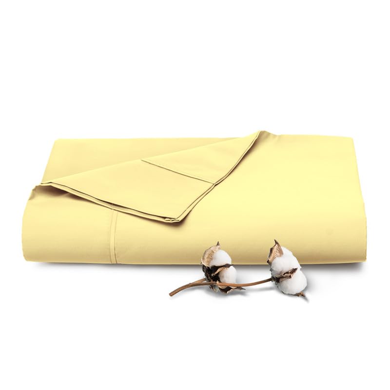 Pizuna Pure 100% Cotton Flat Sheets Only Full Apricot Orange (1 PC), Luxurious 400 Thread Count Long Staple Cotton Sateen with 4" Hem (Combed Full Flat Sheet Only Cotton)