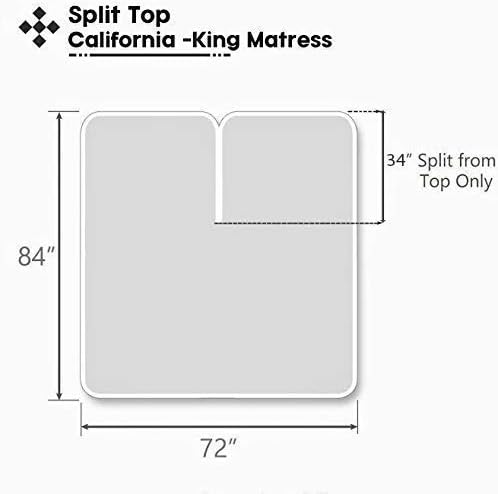 Split Head California King Sheets Sets for Adjustable Beds - 100% Egyptian Cotton 800TC Split Head Flex Top 18" Deep Pocket - 34" Top Split Cal-King, White Solid