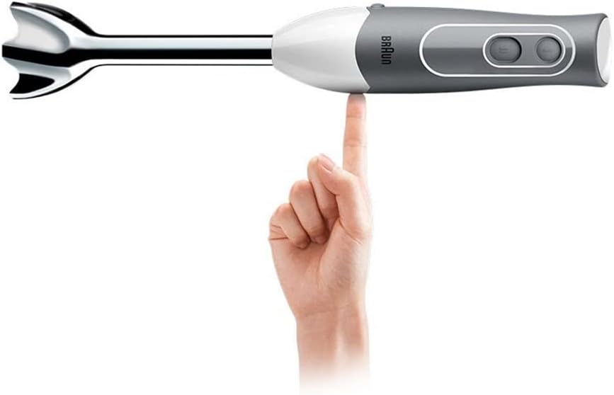 Braun Hand Blender MultiQuick 5 Vario, 1000 Watts, 1.5L Food Processor, 350 ml Chopper, Whisk, Beaker, Splash Control, PowerBell Plus technology, 21 speed wheel - MQ 5285