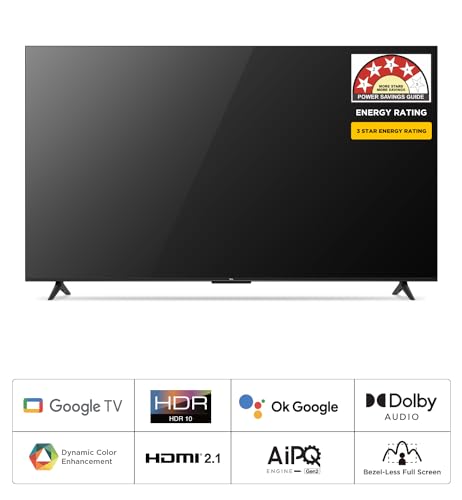 TCL 164 cm (65 inches) Bezel-Less Series 4K Ultra HD Smart LED Google TV 65P635 (Black)