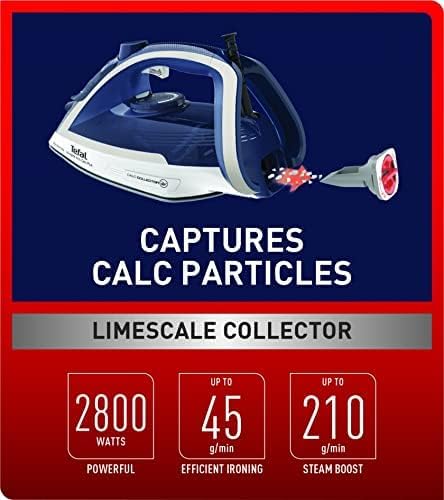 TEFAL Steam Iron | Express Steam Iron Steamer | 2600 W | 270 ml | Anti-scale | Purple | Ceramic Soleplate | 2 Years Warranty | FV2843M0
