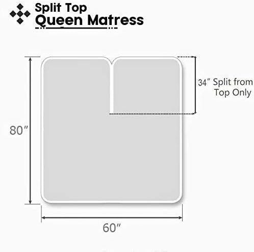 Split Top California King Sheets Split Head California King Sheets Sets for Adjustable Beds- 100% Egyptian Cotton 800TC Split Head Flex Top 18" Deep Pocket - 32" Top Split Cal-King, Dark Grey Stripe