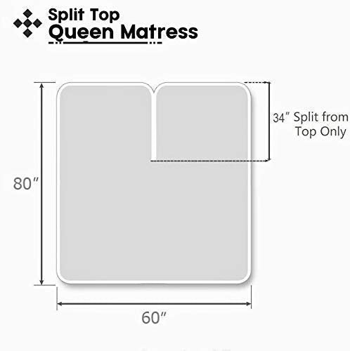Split Head California King Sheets Sets for Adjustable Beds - 100% Egyptian Cotton 800TC Split Head Flex Top 18" Deep Pocket - 34" Top Split Cal-King, White Solid