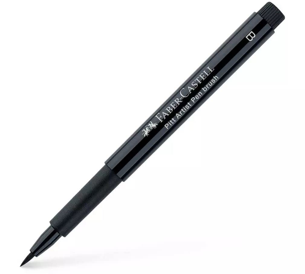 Faber-Castell Art & Graphic Pitt Artist Pen Brush India Ink Pen, Black, Single Pitt Pen, For Art, Craft, Drawing, Sketching, Home, School, University, Colouring