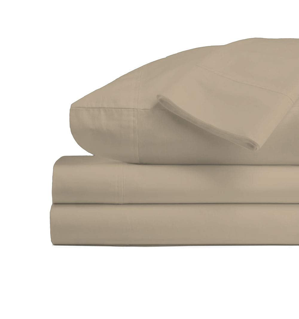 Pizuna 100% Cotton Sheet Set Twin Size Baby Blue, 600 Thread Count Long Staple Cotton Sateen Weave Crisp Sheet & Pillowcase Set, Deep Pocket Sheets Fits 15" (Combed Cotton Bed Sheet Set -3PC)