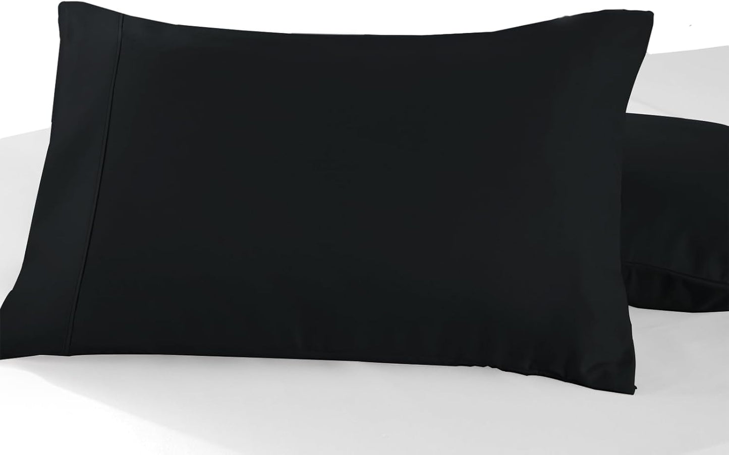 Pizuna Soft 100% Long Staple Cotton Breathable Cool Satin King Pillowcase Set of 2, Ivory, 18" x 18"
