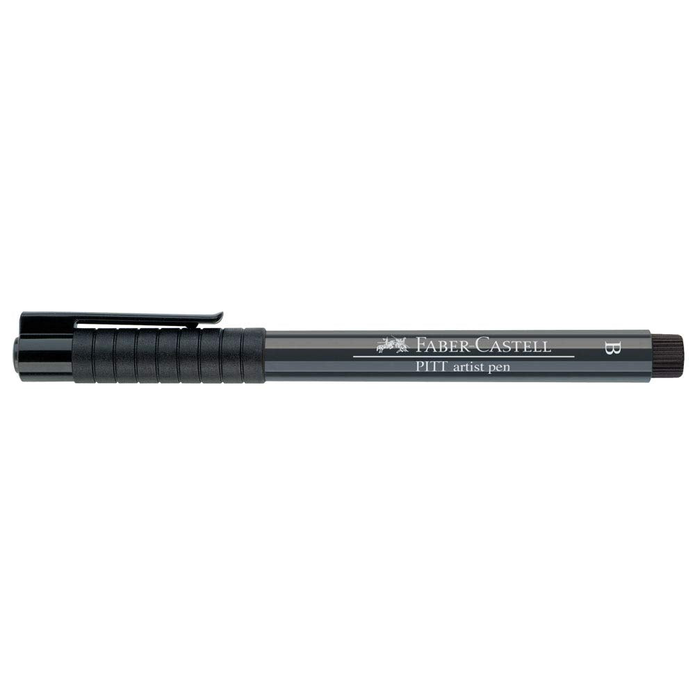 Faber-Castell Art & Graphic Pitt Artist Pen Brush India Ink Pen, Black, Single Pitt Pen, For Art, Craft, Drawing, Sketching, Home, School, University, Colouring