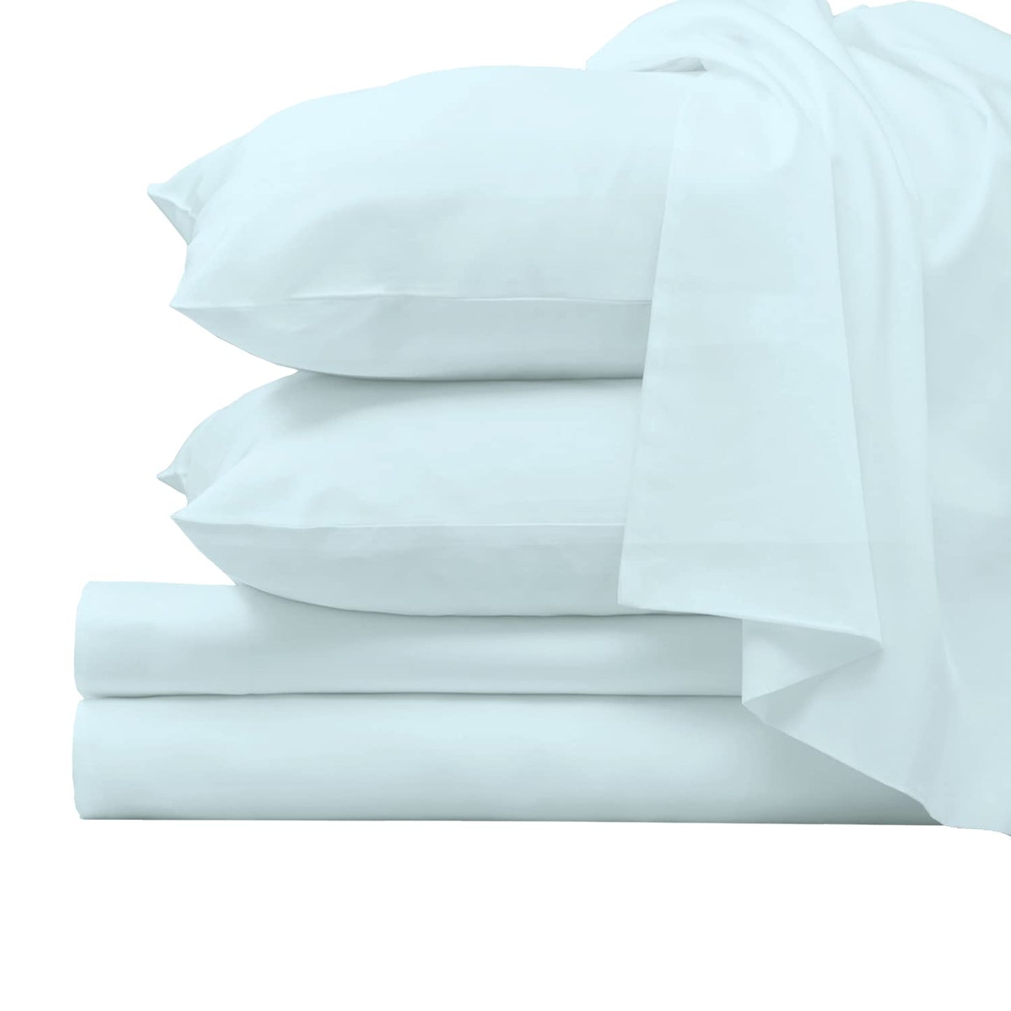 Pizuna Pure 100% Luxury Cotton Full Size Bed Sheets Set Dark Grey, 1000 Thread Count Long Staple Cotton Sateen Thick Sheet & Pillowcase Set, Deep Sheets fits 15" (Combed Cotton Bed Sheets Set)