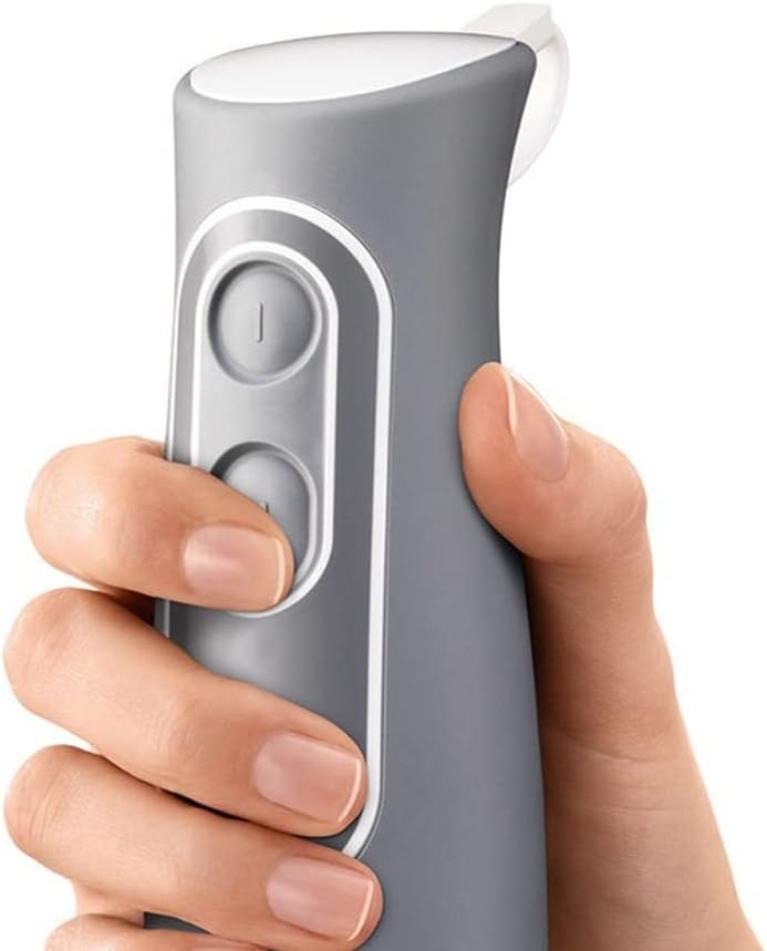 Braun Hand Blender MultiQuick 5 Vario, 1000 Watts, 1.5L Food Processor, 350 ml Chopper, Whisk, Beaker, Splash Control, PowerBell Plus technology, 21 speed wheel - MQ 5285