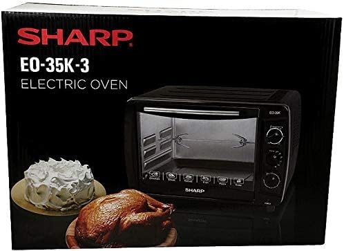 Sharp 60L 2000W Single Glass Electric Oven with Rotisserie & Convection, EO-60K-3, Black
