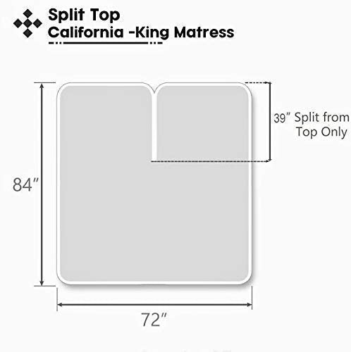 Split Head California King Sheets Sets for Adjustable Beds - 100% Egyptian Cotton 800TC Split Head Flex Top 18" Deep Pocket - 34" Top Split Cal-King, White Solid