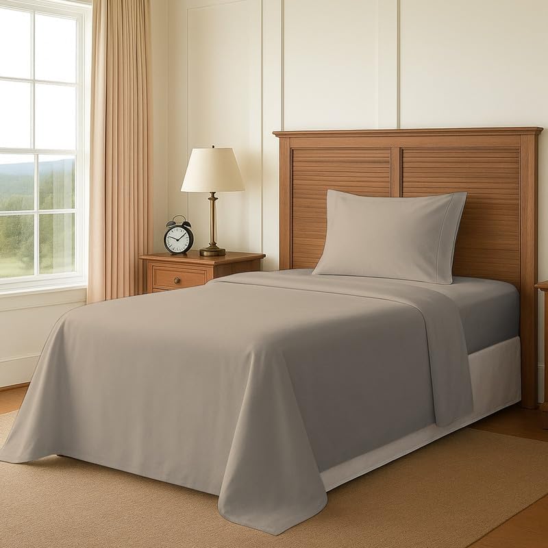 Pizuna Pure 100% Cotton Sheets Split King Size, 600 Thread Count Long Staple Cotton Crisp Sateen Sheets Split King with 15" Deep Pocket (Combed Black Cotton Sheets Split King)