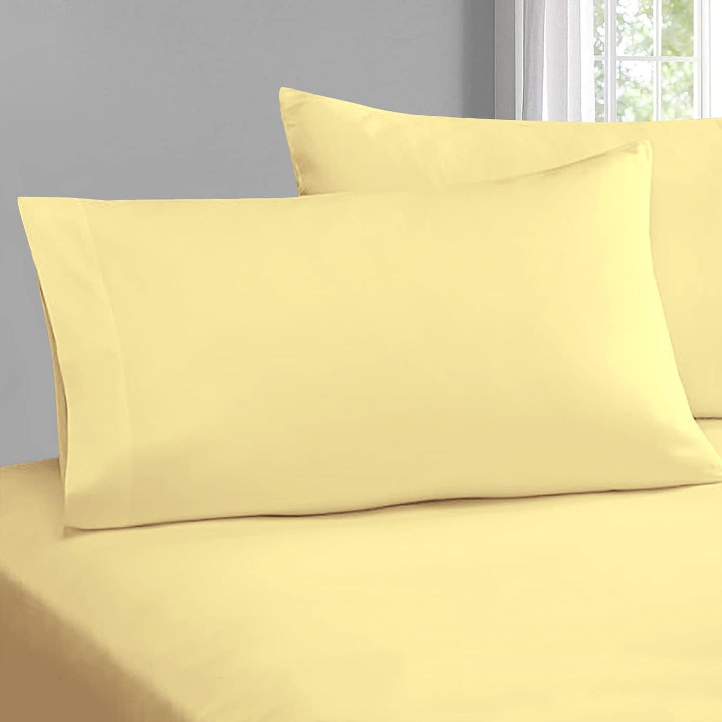 Pizuna Pure 100% Cotton Pillow Cases Queen Size Set of 2 Rio Red, Luxurious 400 Thread Count Long Staple Cotton Sateen with Envelope Closure (Combed Rio Red Cotton Pillow Cases Queen)