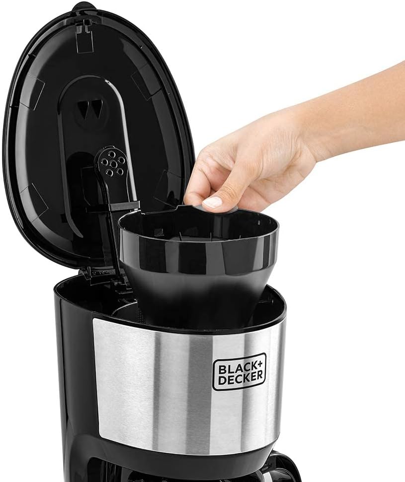 Black+Decker 750W 10 Cup Coffee Maker/Coffee Machine With Glass Carafe For Drip Coffee, Silver/Black - Dcm750S-B5, 2 Years Warranty