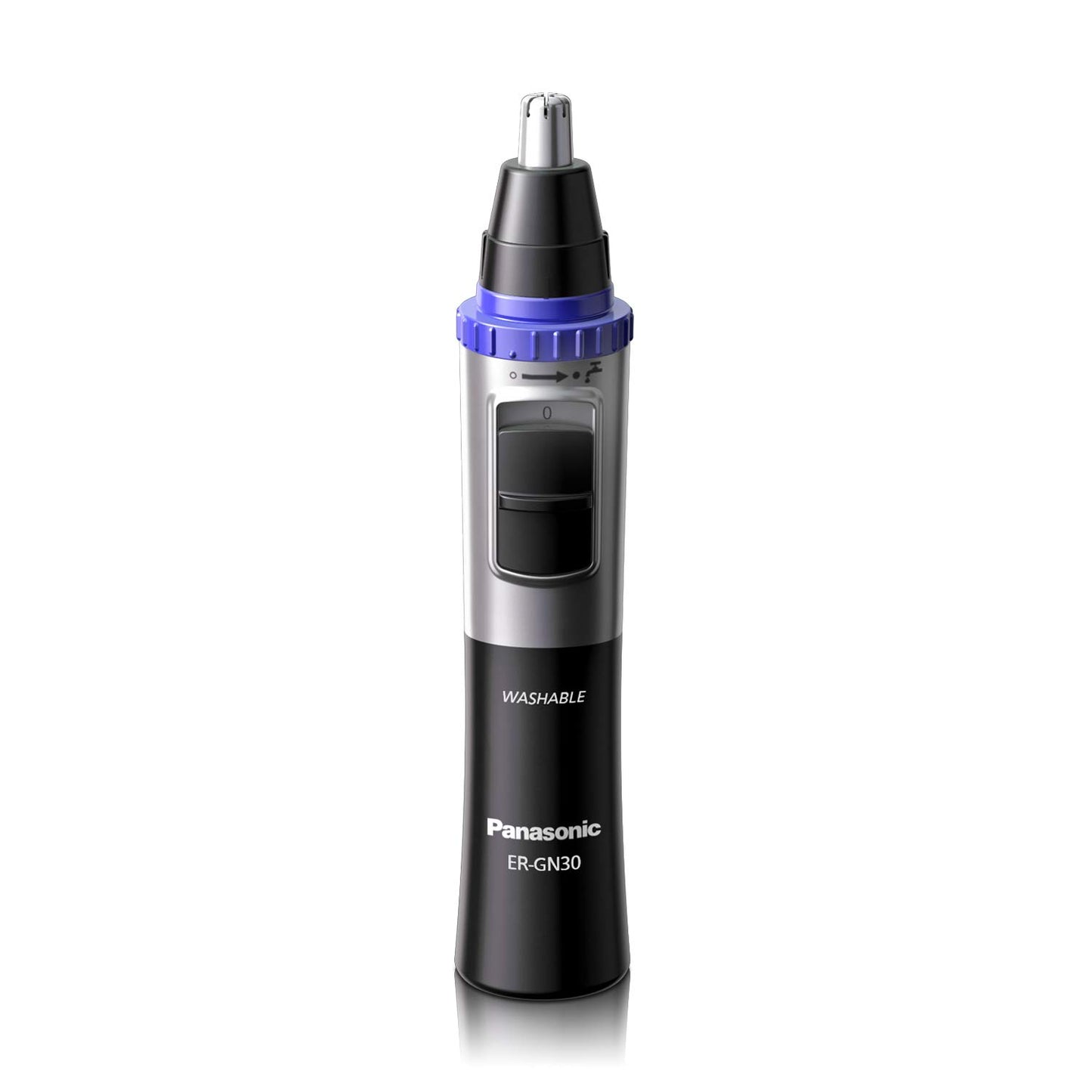 Panasonic ER-GN30-K Nose, Ear n Facial Hair Trimmer Wet/Dry with Vortex Cleaning System, Black