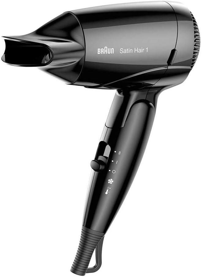 Braun Satin Hair Styler 1 Hd130 Style&Go Travel Dryer, Black