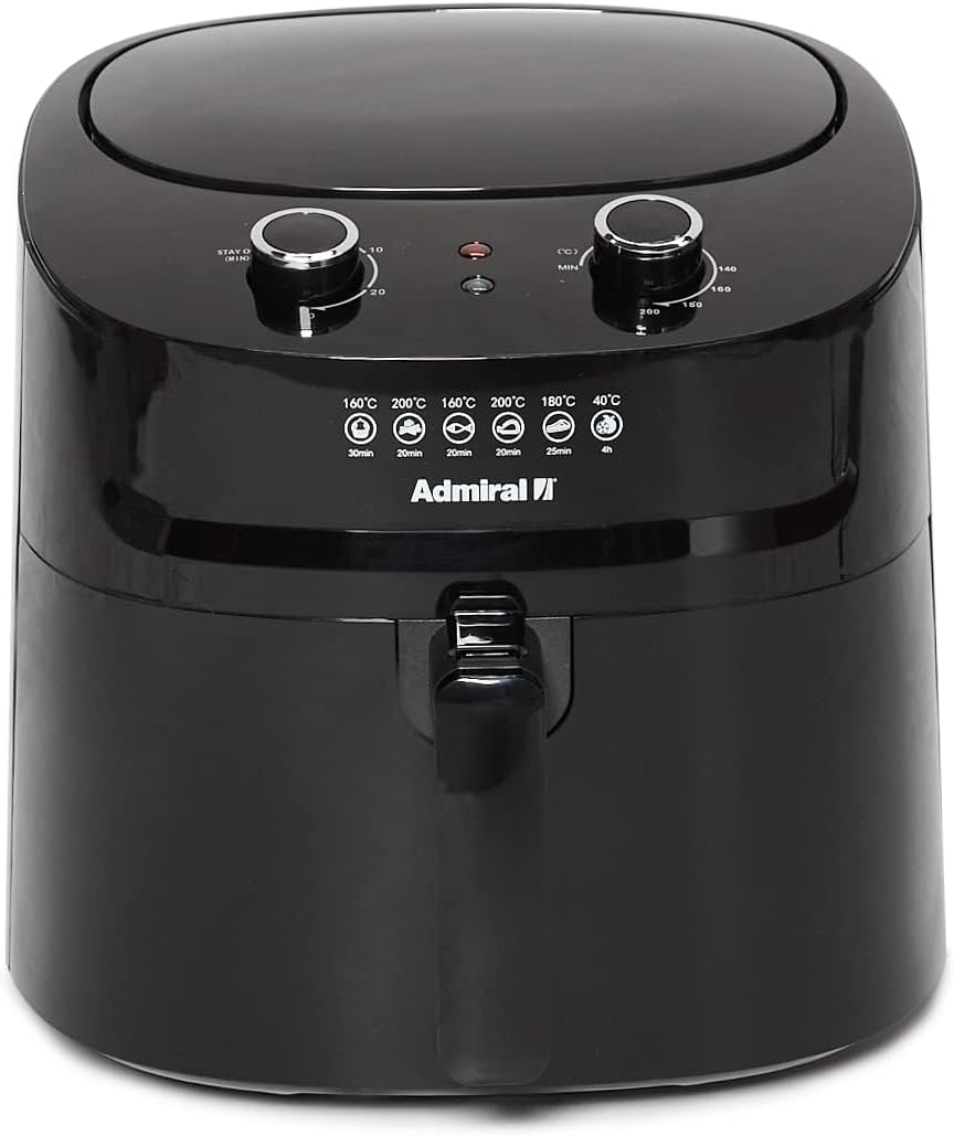 Admiral Air Fryer, 6.5L,1800W, No Oil, Classic Control Air Fryer, Dishwasher Safe, ADAF65BL, 1 Year Warranty.