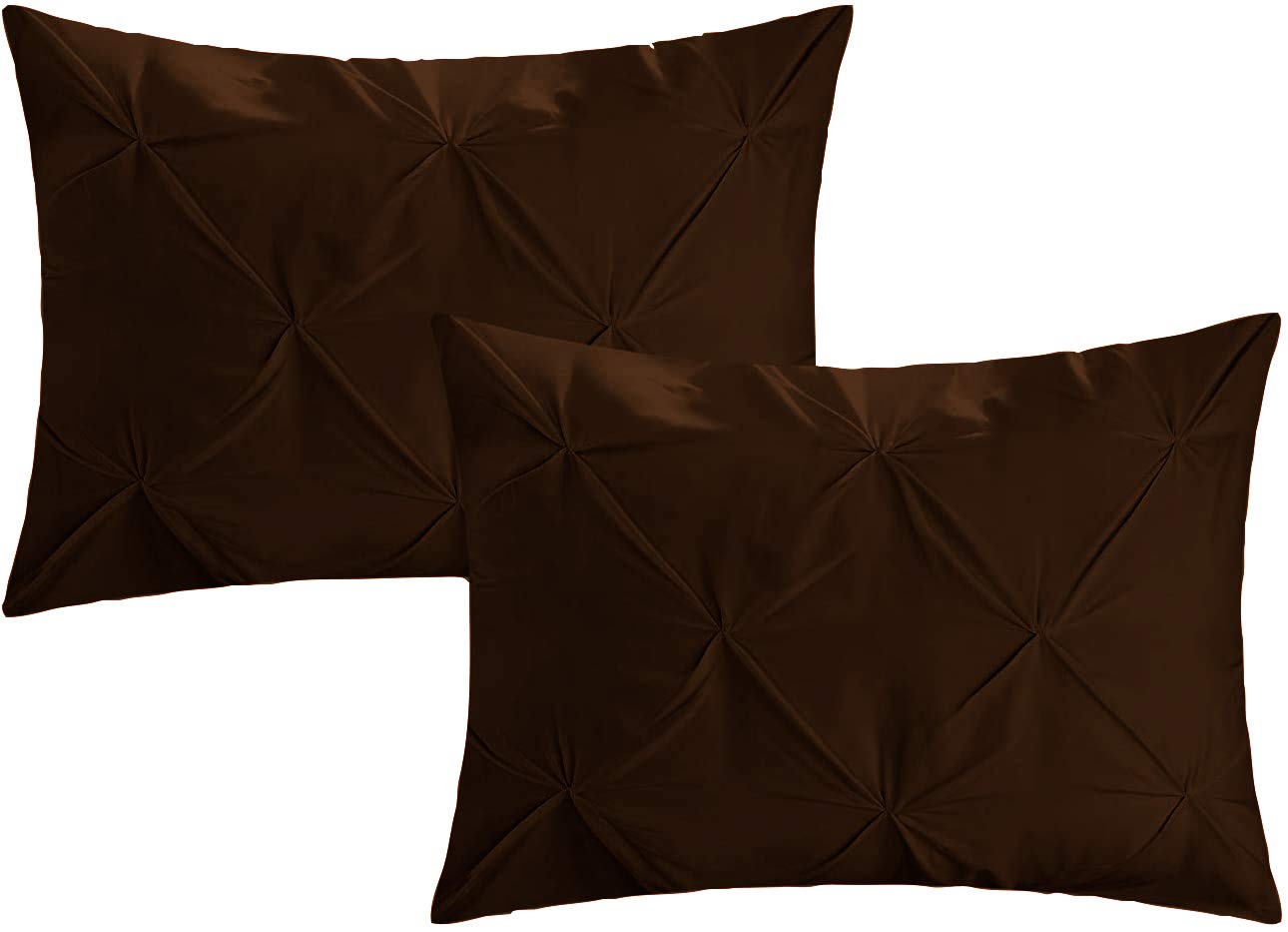 Premium Quality - King/California King Size (94" x 104") Inches, 3Pcs Pinch Pleated Comforter Set, 400GSM 100% Egyptian Cotton 800 Thread Count - Chocolate Solid