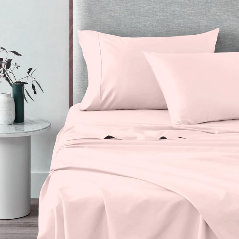 Pizuna Pure 100% Cotton Sheets Split King Size, 600 Thread Count Long Staple Cotton Crisp Sateen Sheets Split King with 15" Deep Pocket (Combed Black Cotton Sheets Split King)