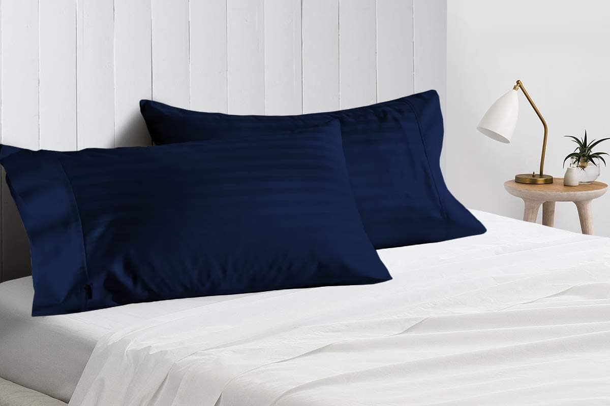Split Top California King Sheets Split Head California King Sheets Sets for Adjustable Beds- 100% Egyptian Cotton 800TC Split Head Flex Top 18" Deep Pocket - 32" Top Split Cal-King, Dark Grey Stripe