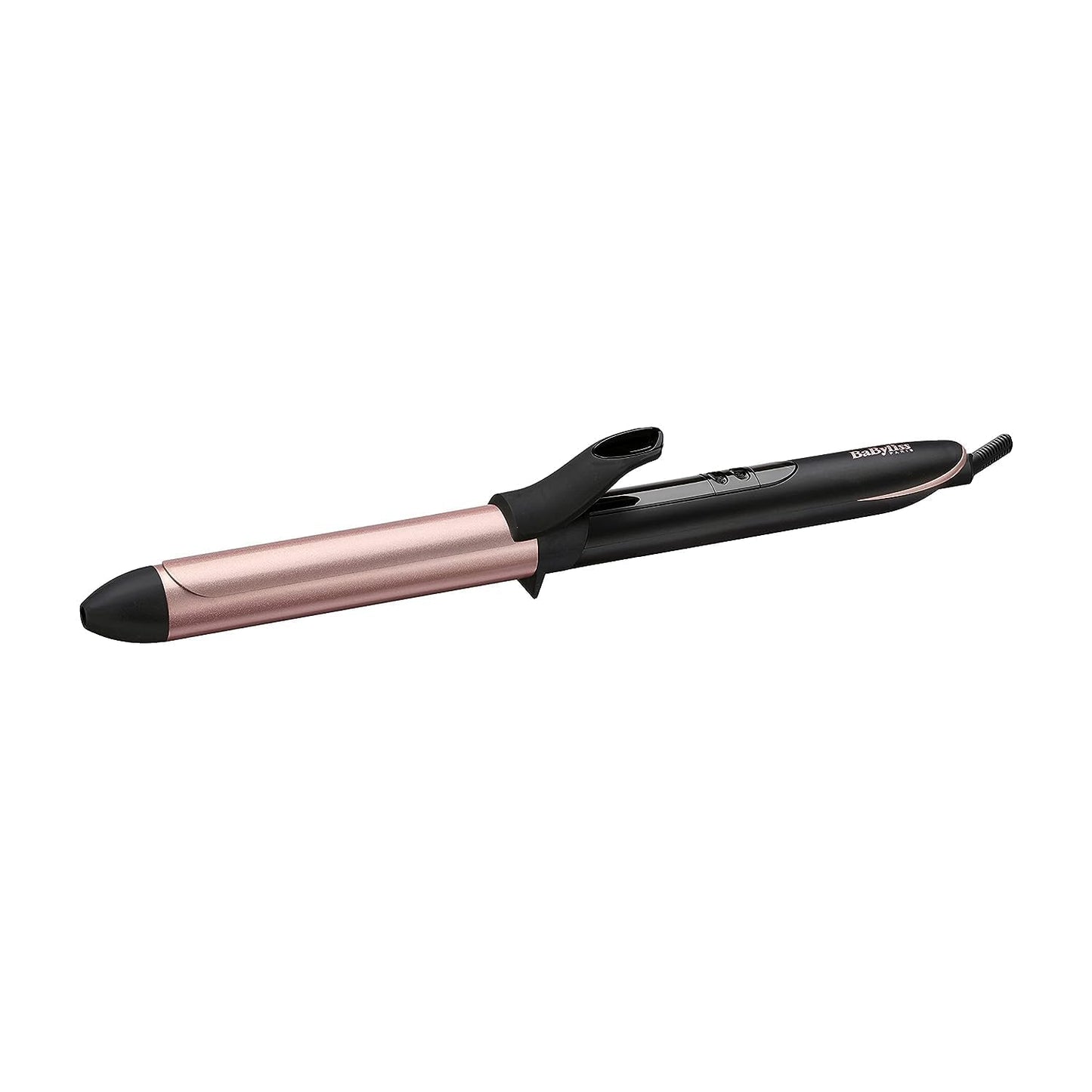 BaByliss Hair Curling Iron, Extensive Wide Reach 32mm Curling Tong Barrel, Ultra-Fast Heat With Led & 6 Temperature Setting 160°C-210°C, 2.5m Ceramics Swivel Cord, C452SDE (Rose Quartz)