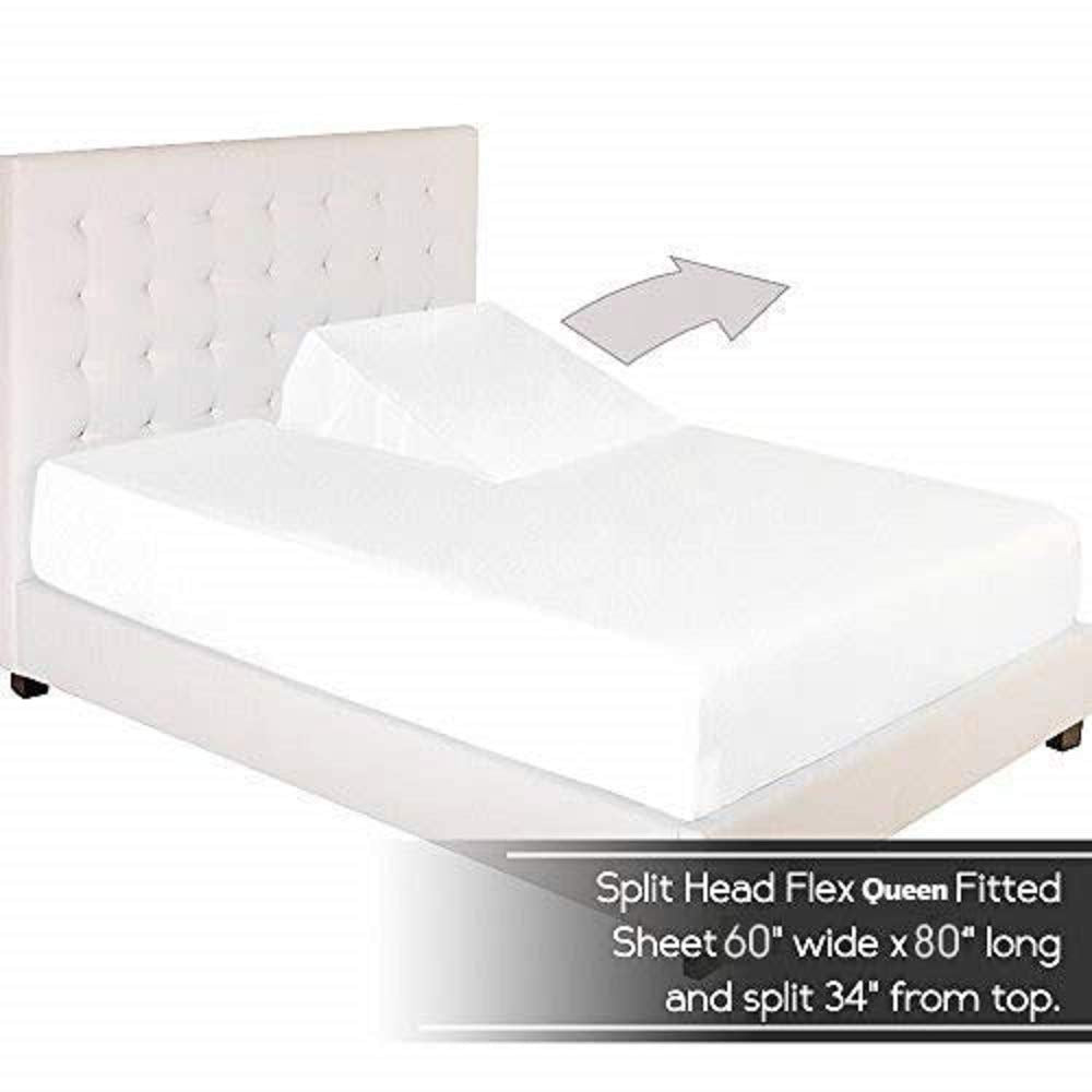 Split Top California King Sheets Split Head California King Sheets Sets for Adjustable Beds- 100% Egyptian Cotton 800TC Split Head Flex Top 18" Deep Pocket - 32" Top Split Cal-King, Dark Grey Stripe