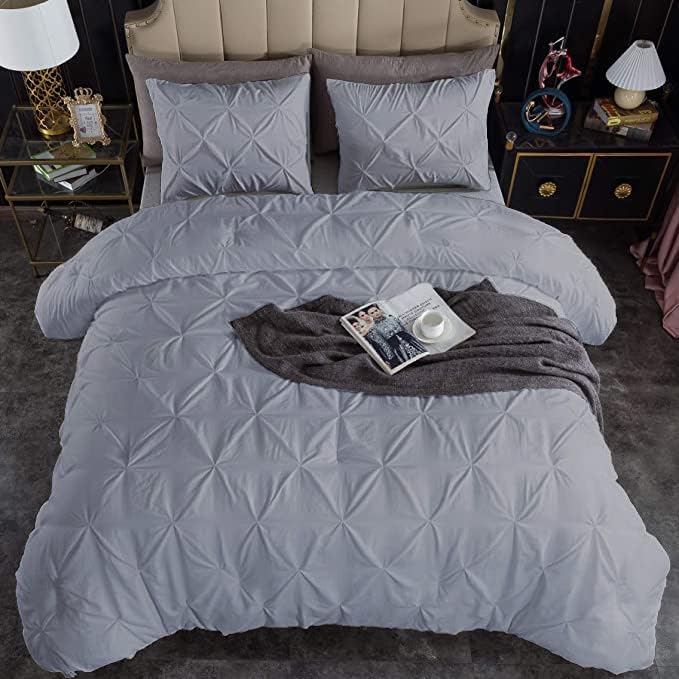 Premium Quality - King/California King Size (94" x 104") Inches, 3Pcs Pinch Pleated Comforter Set, 400GSM 100% Egyptian Cotton 800 Thread Count - Chocolate Solid