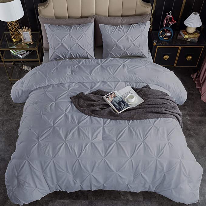 Premium Quality - King/California King Size (94" x 104") Inches, 3Pcs Pinch Pleated Comforter Set, 400GSM 100% Egyptian Cotton 800 Thread Count - Chocolate Solid