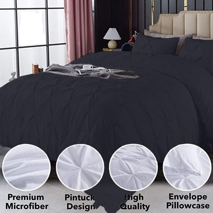 Premium Quality - King/California King Size (94" x 104") Inches, 3Pcs Pinch Pleated Comforter Set, 400GSM 100% Egyptian Cotton 800 Thread Count - Chocolate Solid
