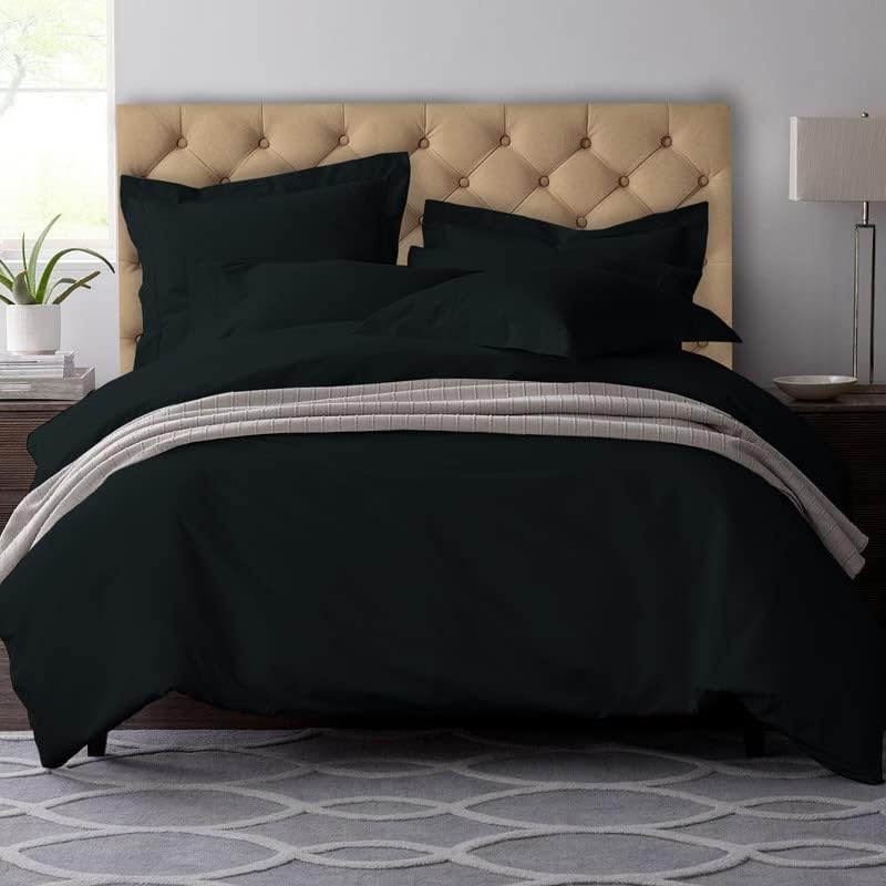 Pizuna Pure 100% Cotton Queen Duvet Cover Set, 600 Thread Count Long Staple Cotton Crisp Sateen Weave with Button Closure (Combed Simply Taupe Cotton Duvet Cover Queen)