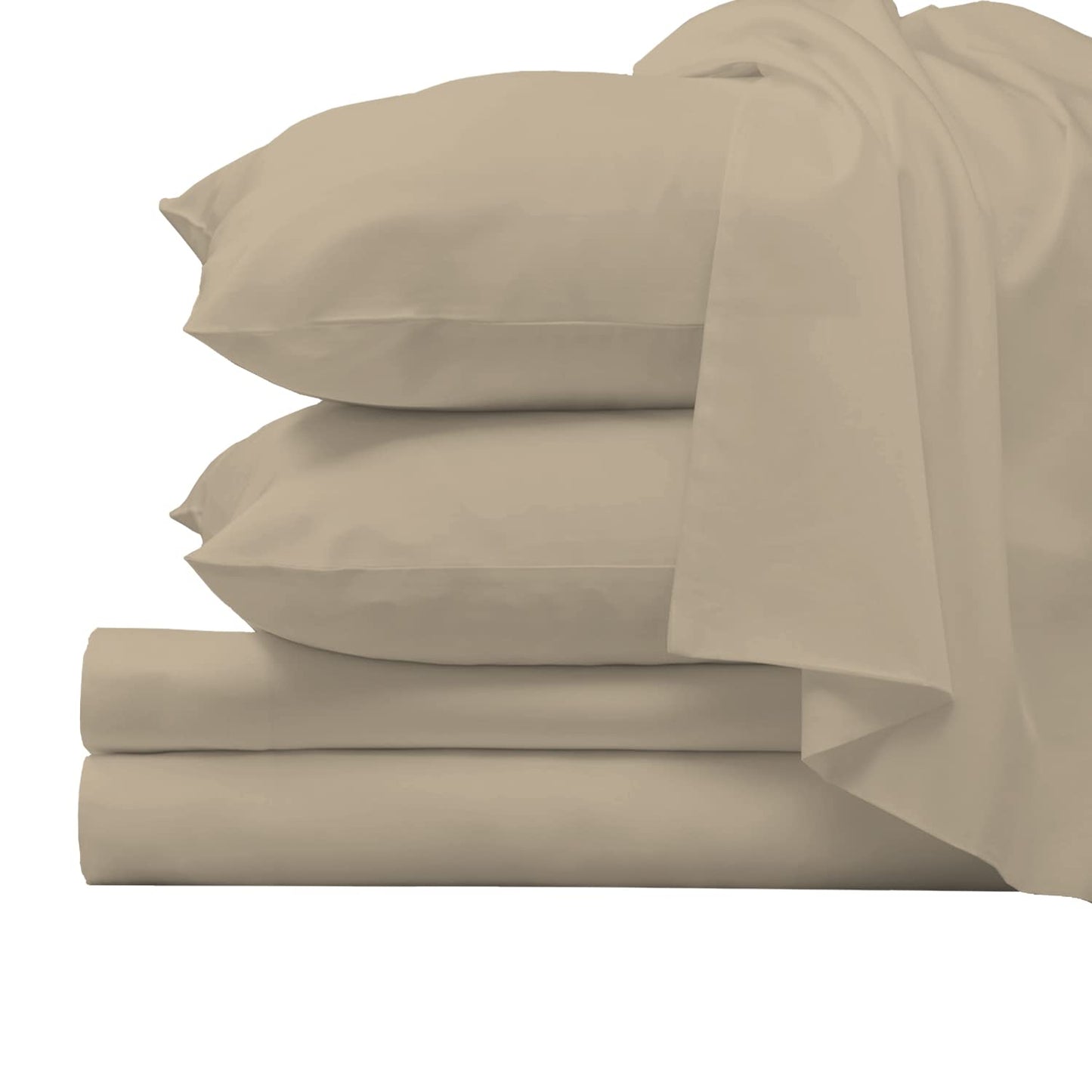 Pizuna Pure 100% Luxury Cotton Full Size Bed Sheets Set Dark Grey, 1000 Thread Count Long Staple Cotton Sateen Thick Sheet & Pillowcase Set, Deep Sheets fits 15" (Combed Cotton Bed Sheets Set)