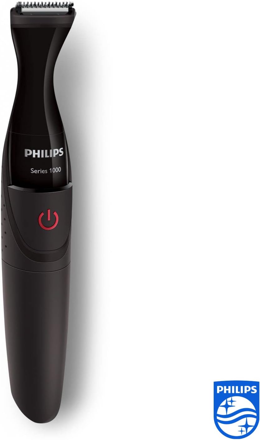 Philips Multigroom Series 3000 for Face, 6-in-1 Grooming Kit for beard, moustache, nose & ear hair, cordless, 60 min runtime, 16h full charging time, MG3710/33,Black