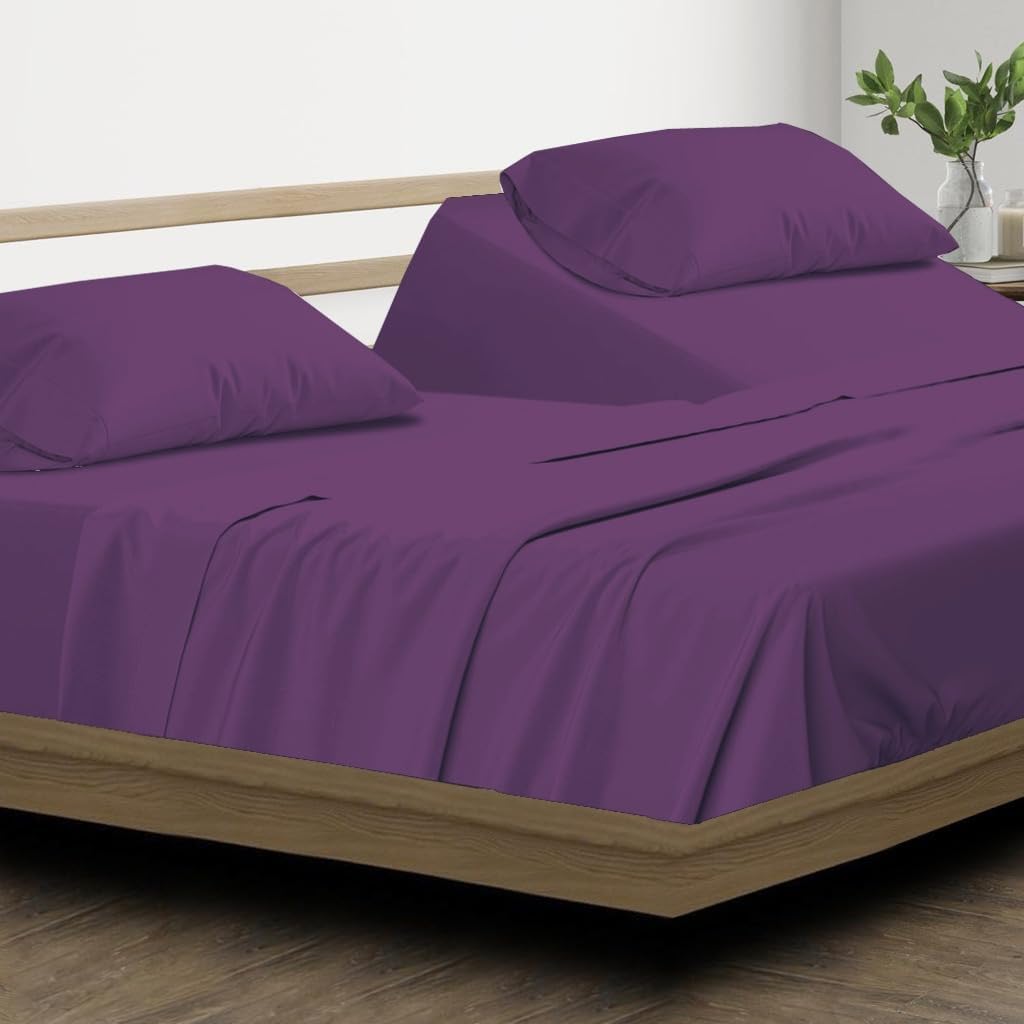 Split Head California King Sheets Sets for Adjustable Beds - 100% Egyptian Cotton 800TC Split Head Flex Top 18" Deep Pocket - 34" Top Split Cal-King, White Solid