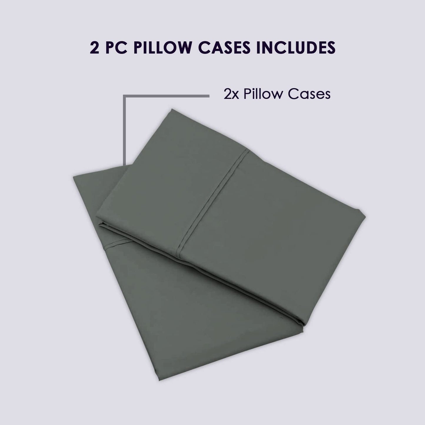 Pizuna Pure 100% Cotton Pillow Cases King Size Set of 2 Baby Blue, 800 Thread Count Long Staple Cotton Thick Sateen with Stylish 4inch Hem (Combed Baby Blue Cotton Pillow Cases King)