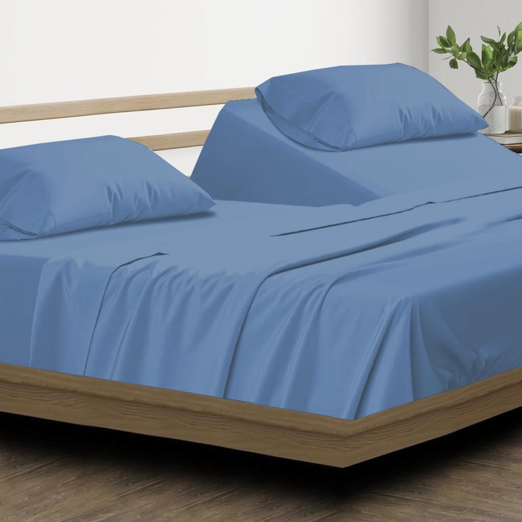 Split Top California King Sheets Split Head California King Sheets Sets for Adjustable Beds - 100% Egyptian Cotton 800TC Split Head Flex Top 18" Deep Pocket - 34" Top Split Cal-King, Plum Solid
