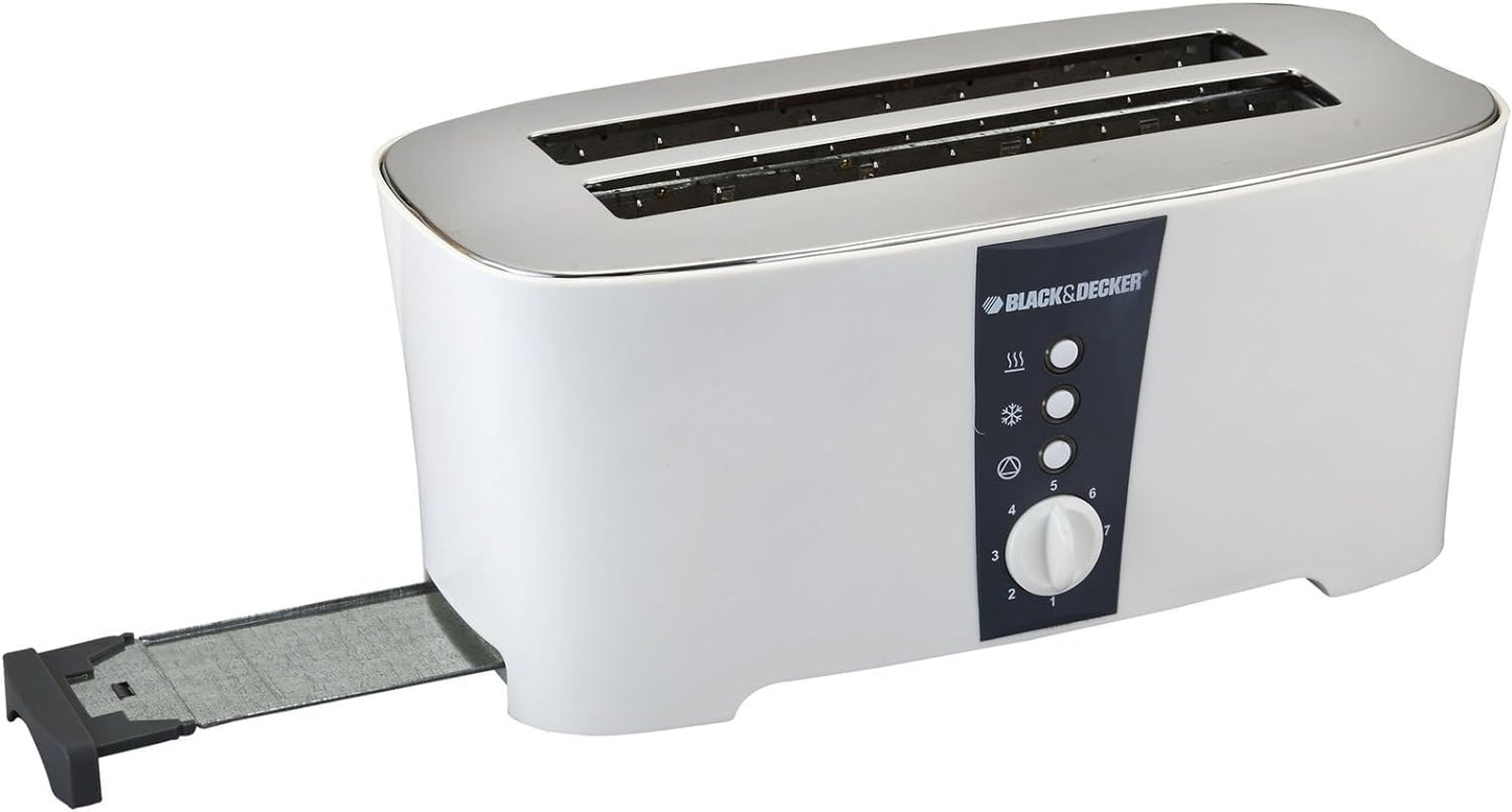 BLACK+DECKER 750W 2 Slice Cool Touch Bread Toaster, White - ET125-B5,