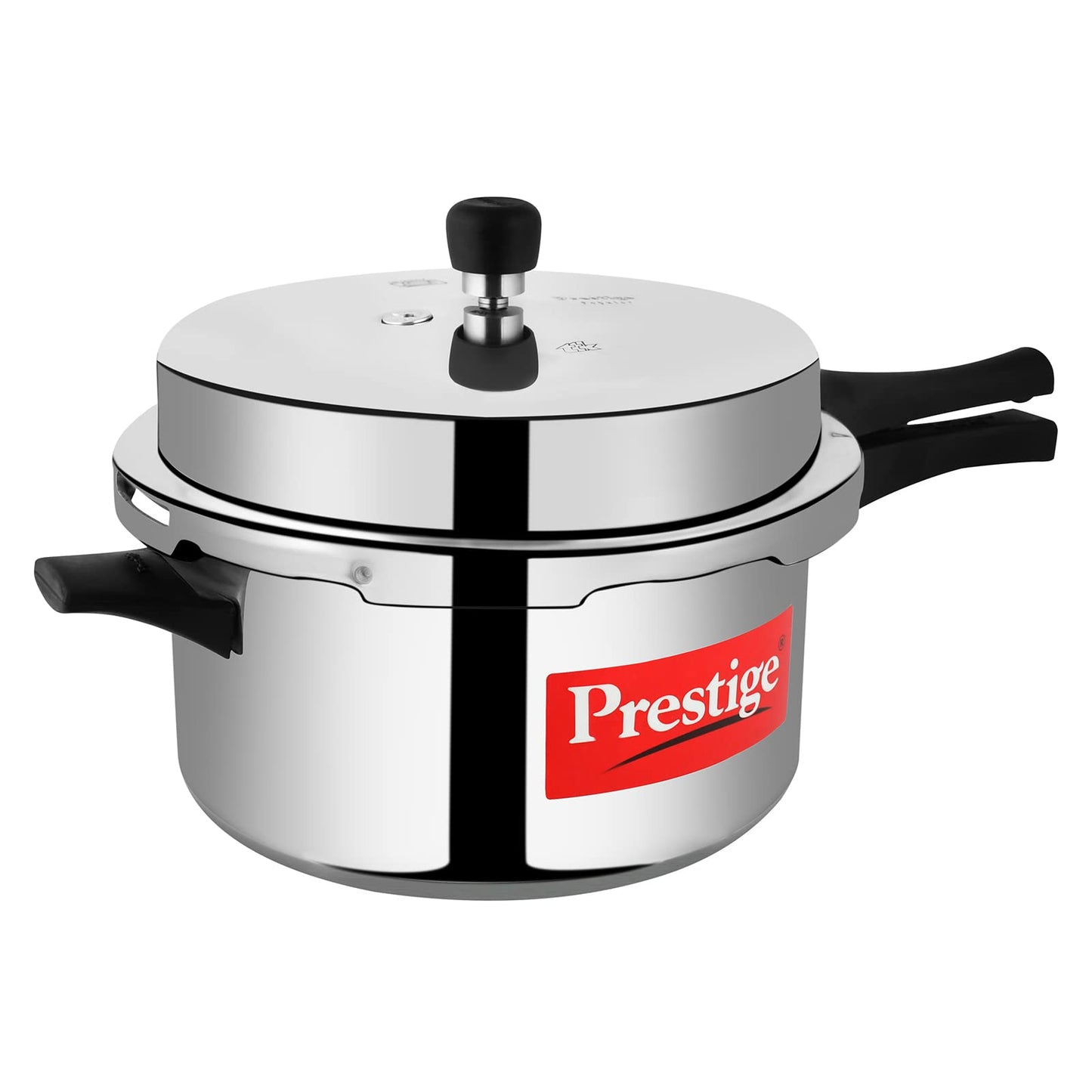 Prestige Popular Pressure Cooker | Aluminium Cooker with Lid 5 Ltr| Silver