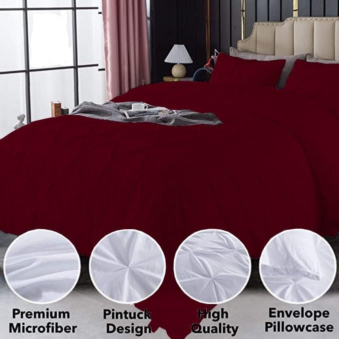 Premium Quality - King/California King Size (94" x 104") Inches, 3Pcs Pinch Pleated Comforter Set, 400GSM 100% Egyptian Cotton 800 Thread Count - Chocolate Solid