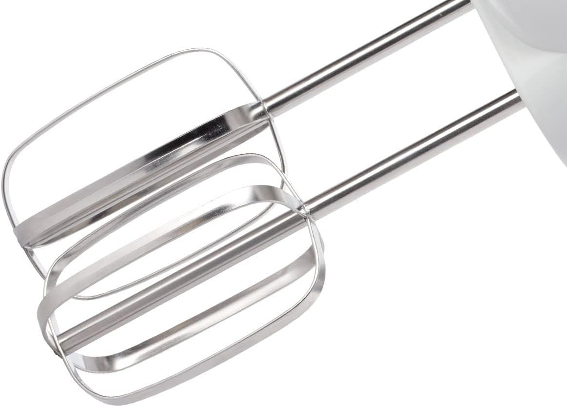 KENWOOD Hand Mixer (Electric Whisk) 300W with 5 Speeds + Turbo Button, Twin Stainless Steel Kneader and Beater for Mixing, Whipping, Whisking, Kneading HMP20.000WH White