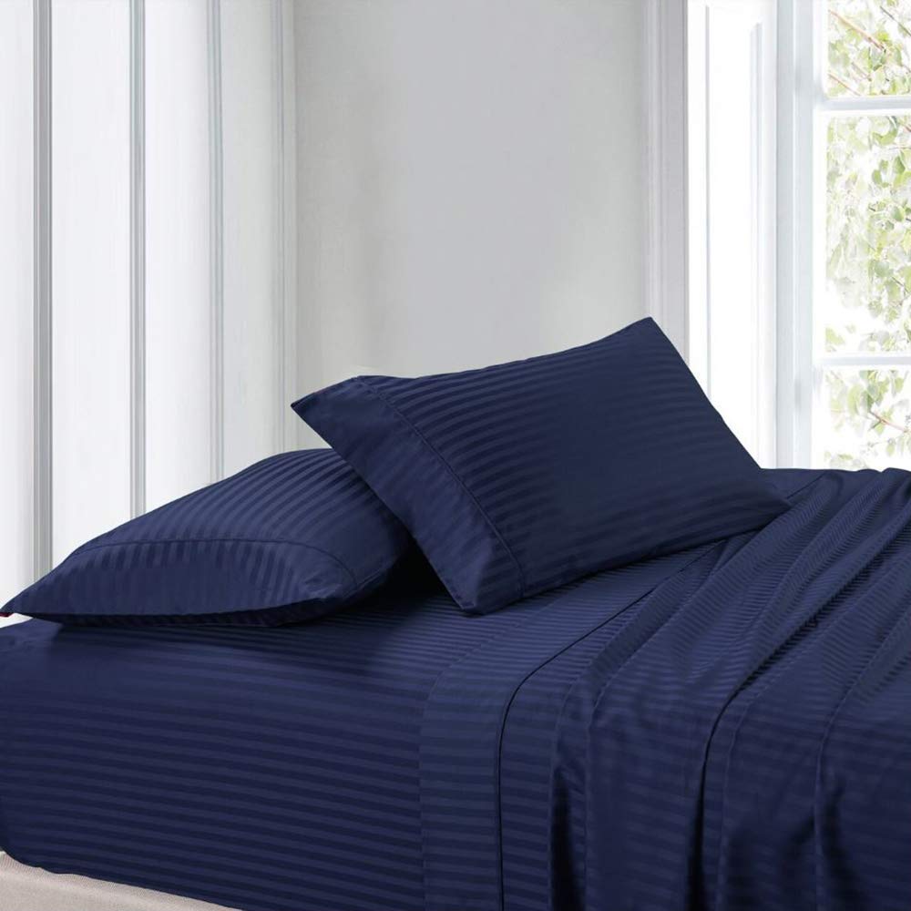 Queen Size Pure Egyptian Cotton Bed Sheets Set, 800 Thread Count Silver Solid (6 PC) Bedding and PillowCases – Egyptian Cotton Sheets Queen Size Bed - Sateen Sheets - 18” Deep Pocket Sheets