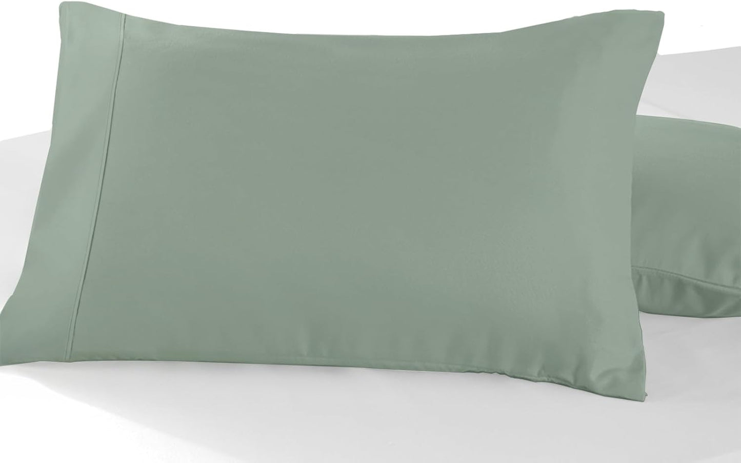 Pizuna Soft 100% Long Staple Cotton Breathable Cool Satin King Pillowcase Set of 2, Ivory, 18" x 18"