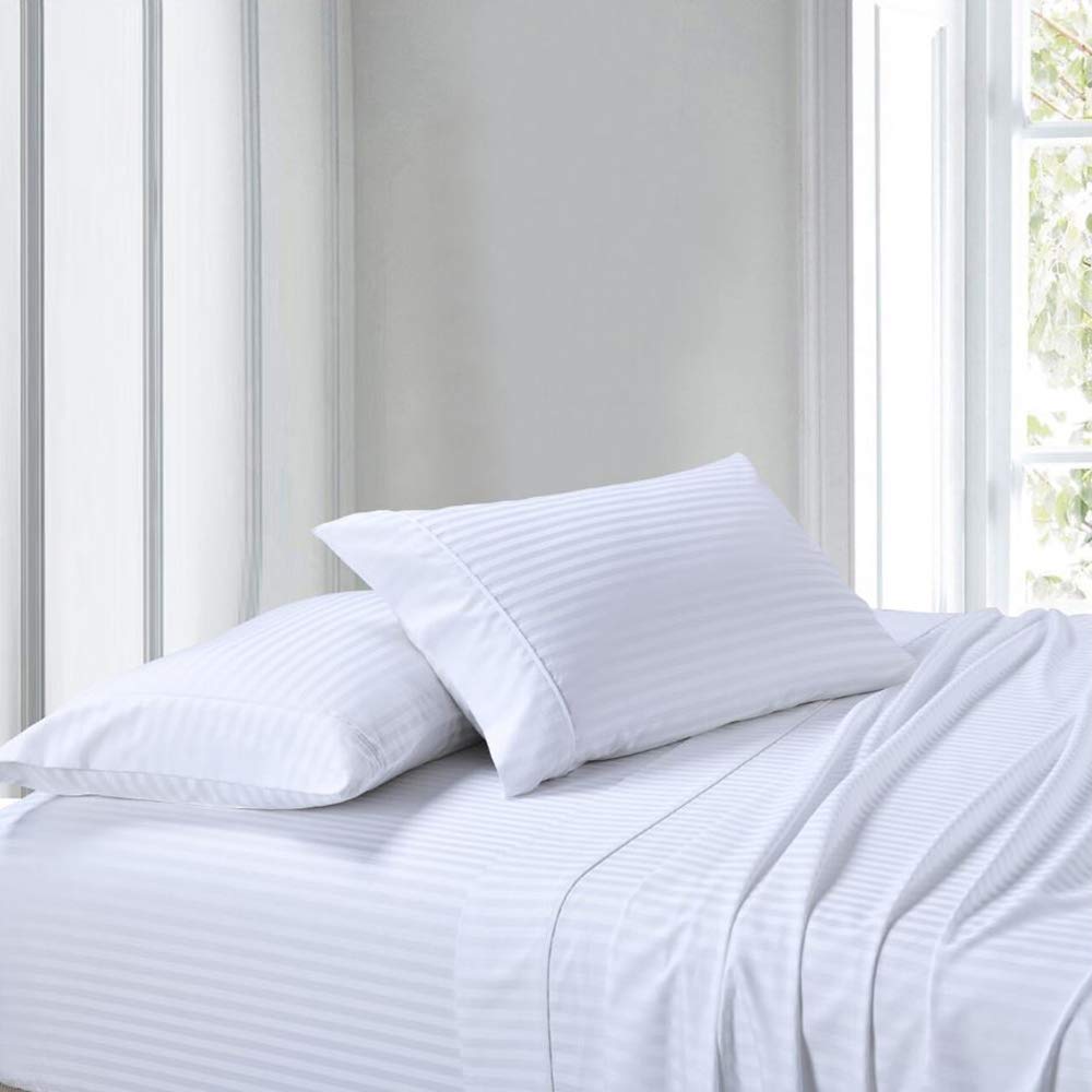 Queen Size Pure Egyptian Cotton Bed Sheets Set, 800 Thread Count Silver Solid (6 PC) Bedding and PillowCases – Egyptian Cotton Sheets Queen Size Bed - Sateen Sheets - 18” Deep Pocket Sheets