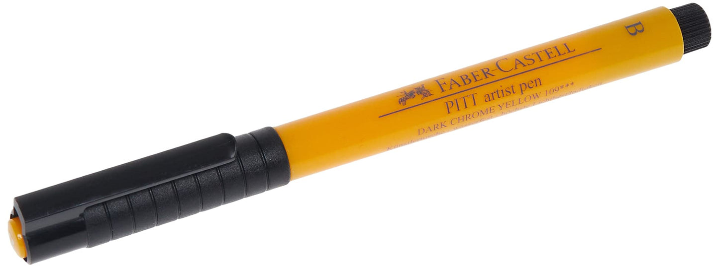 Faber-Castell Art & Graphic Pitt Artist Pen Brush India Ink Pen, Black, Single Pitt Pen, For Art, Craft, Drawing, Sketching, Home, School, University, Colouring