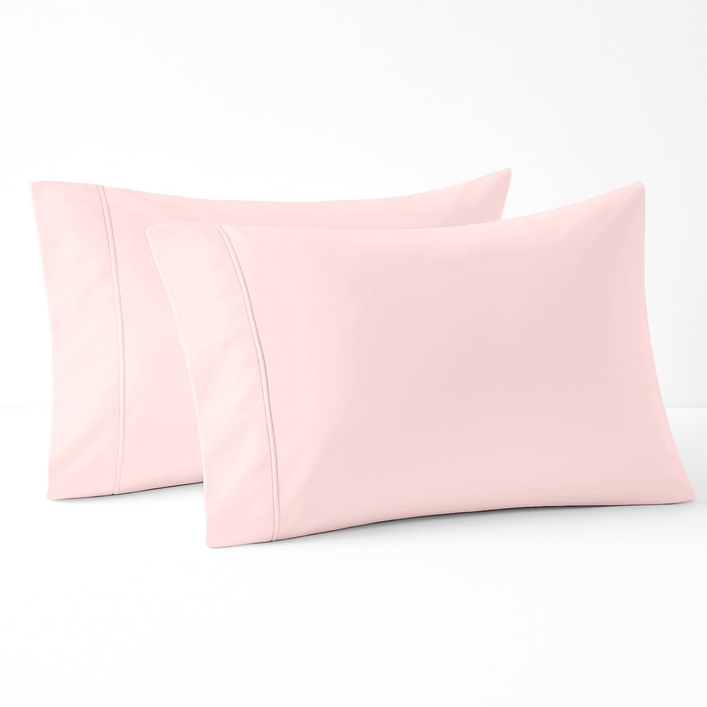 Pizuna Pure 100% Cotton Pillow Cases King Size Set of 2 Baby Blue, 800 Thread Count Long Staple Cotton Thick Sateen with Stylish 4inch Hem (Combed Baby Blue Cotton Pillow Cases King)