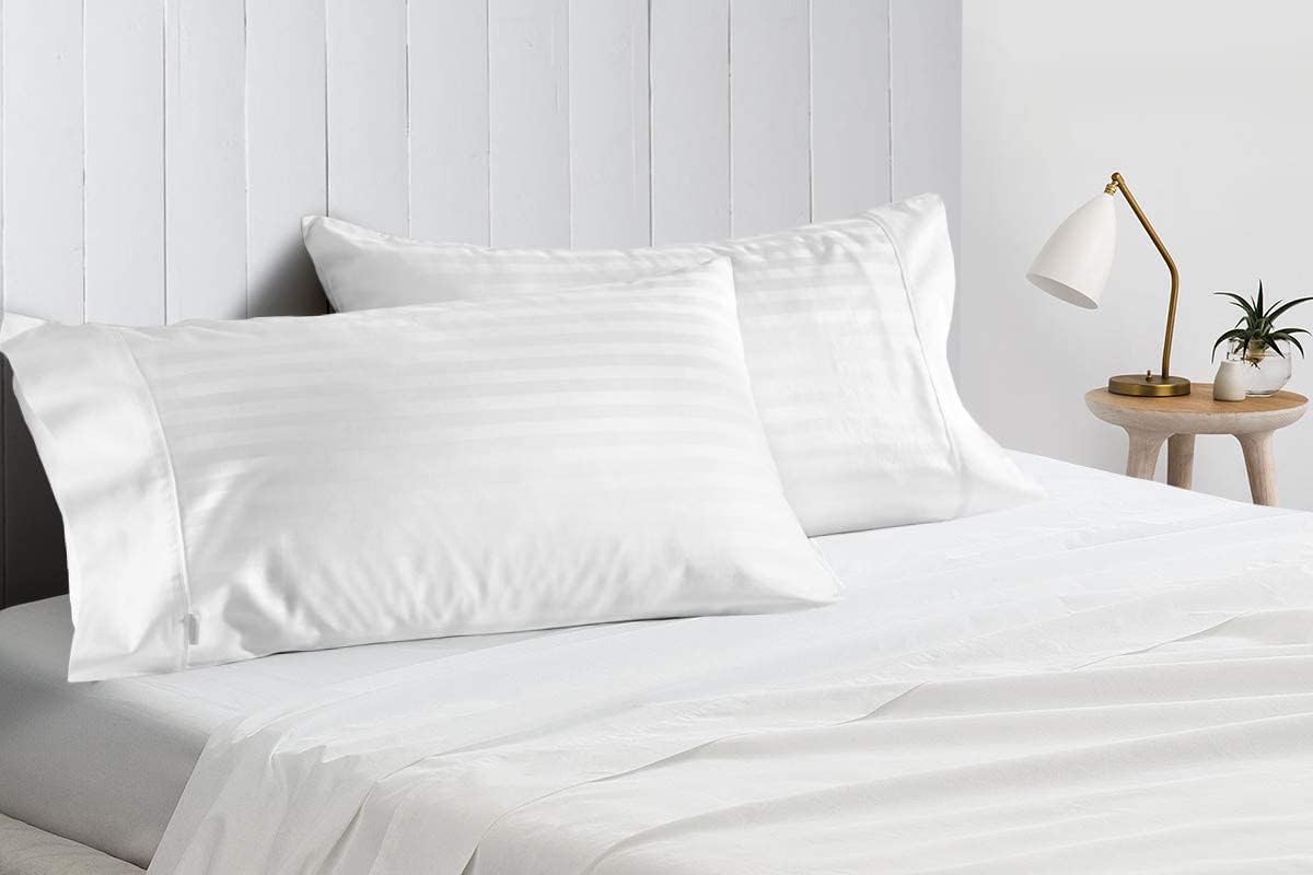 Split Head California King Sheets Sets for Adjustable Beds - 100% Egyptian Cotton 800TC Split Head Flex Top 18" Deep Pocket - 34" Top Split Cal-King, White Solid