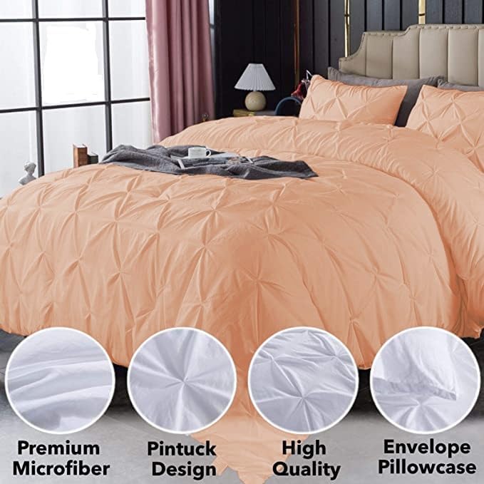 Premium Quality - King/California King Size (94" x 104") Inches, 3Pcs Pinch Pleated Comforter Set, 400GSM 100% Egyptian Cotton 800 Thread Count - Chocolate Solid