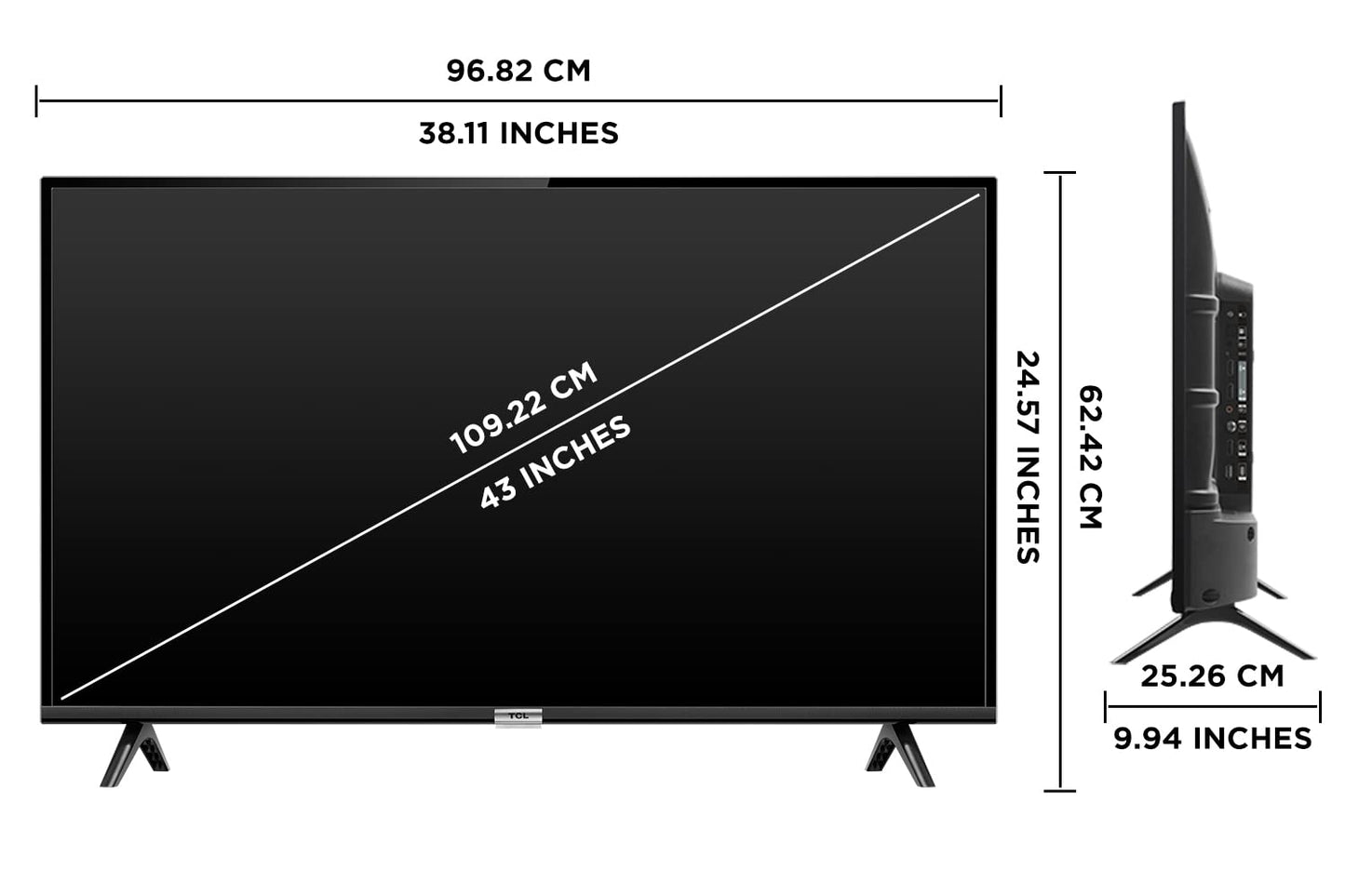 TCL 109 cm (43 inches) Full HD Smart Certified Android LED TV 43S5200 ( Black)
