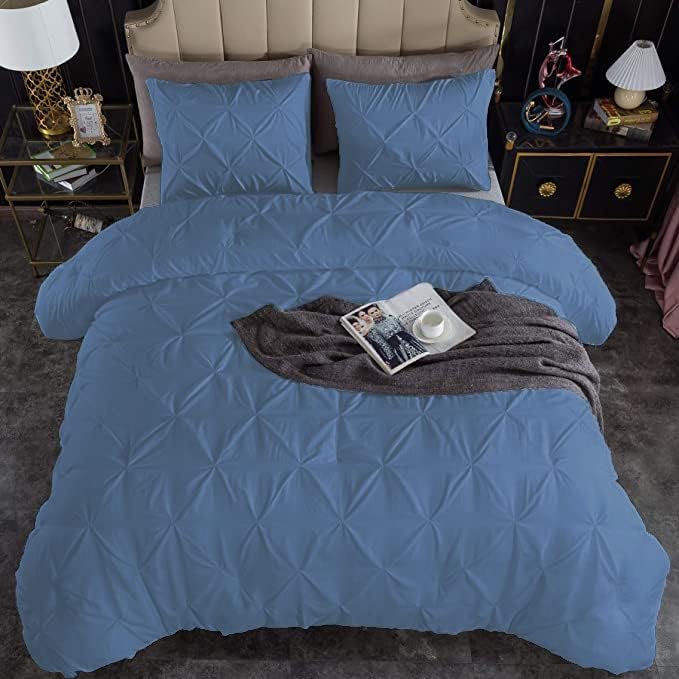 Premium Quality - King/California King Size (94" x 104") Inches, 3Pcs Pinch Pleated Comforter Set, 400GSM 100% Egyptian Cotton 800 Thread Count - Chocolate Solid