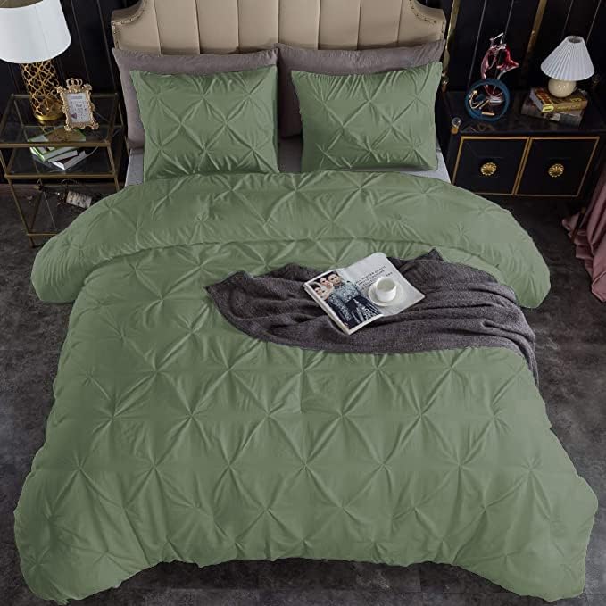 Premium Quality - King/California King Size (94" x 104") Inches, 3Pcs Pinch Pleated Comforter Set, 400GSM 100% Egyptian Cotton 800 Thread Count - Chocolate Solid